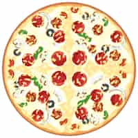 Бесплатное векторное изображение Вид сверху на сырную пиццу на белом фоне