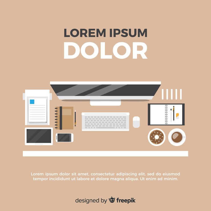 Free Vector top view of professional office desk
