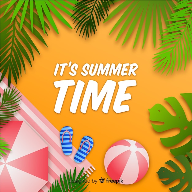Free vector top view of realistic summer background