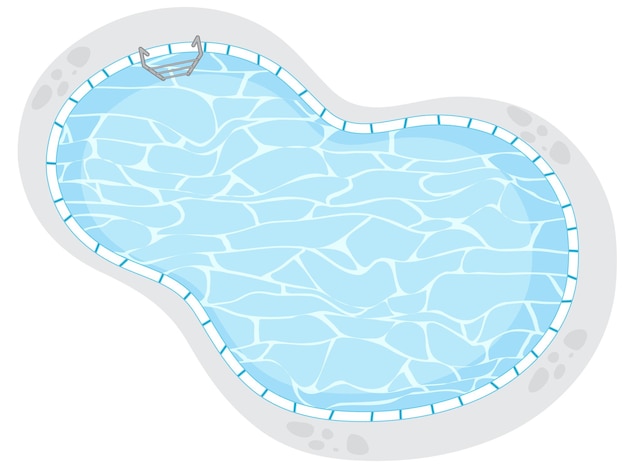 Free vector top view of swimming pool on white background