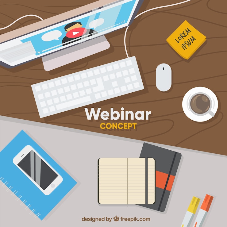 Free Vector top view webinar design