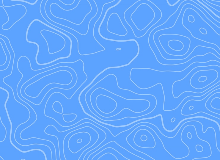 Free Vector topographic contour lines in blue background