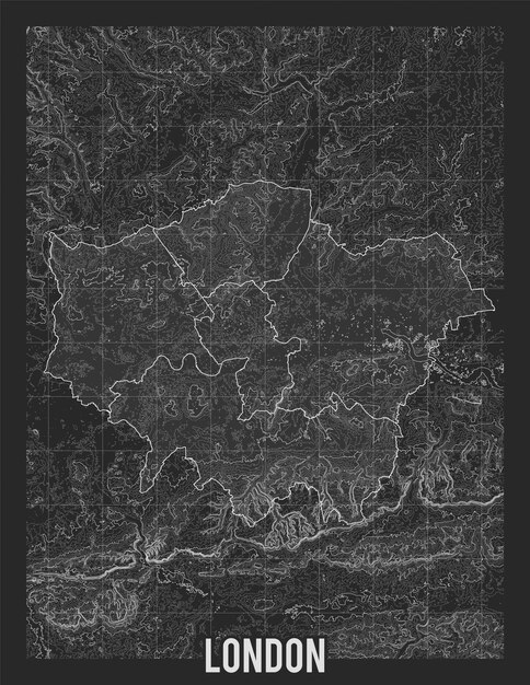 Topographic map of London