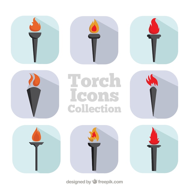 Free vector torch icons collection