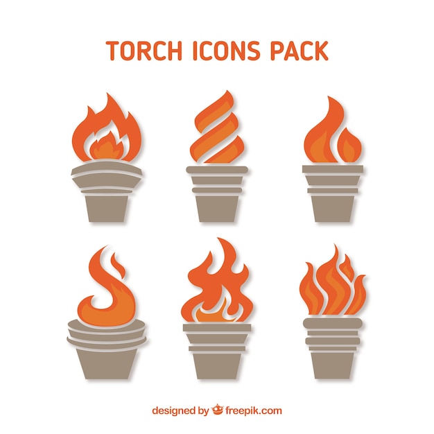 Vettore gratuito icone torch pacco