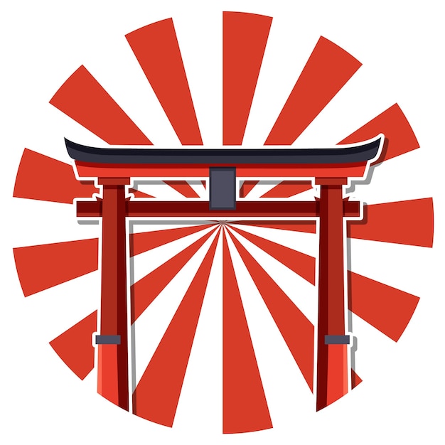 Free vector torii gate japanese nation tradition symbol