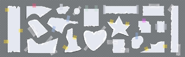 Vettore gratuito schegge di biglietti di giornale strappati con nastro adesivo