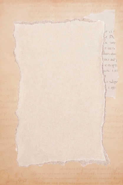 Free vector torn old beige paper background vector