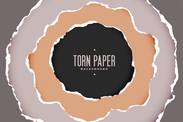 Free vector torn paper background in circular style