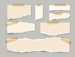 Free vector torn paper collection with tape concept