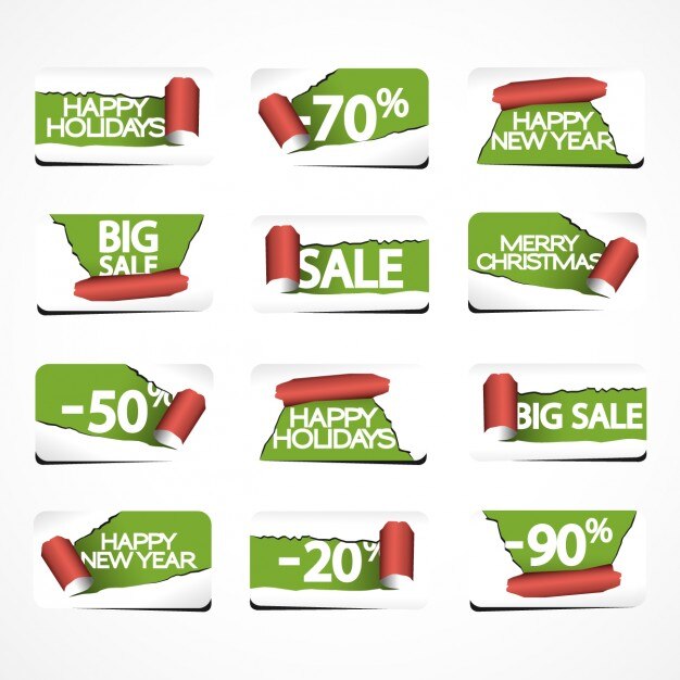 Torn paper discount tags pack