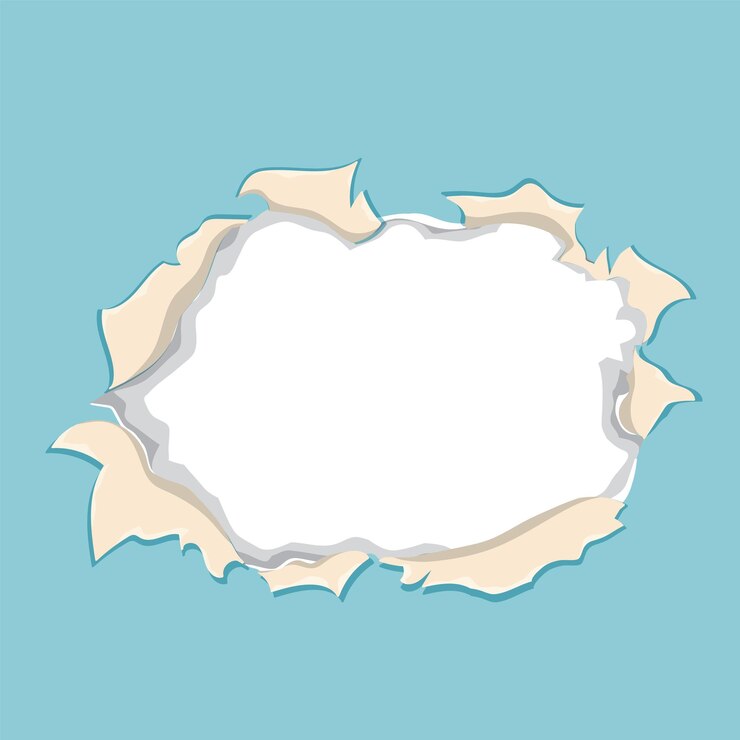 Free Vector torn paper frame on blue background