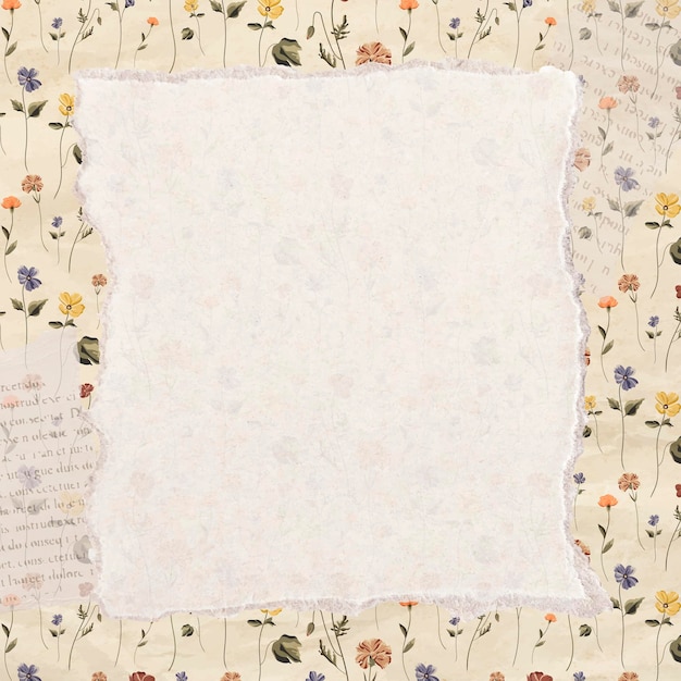 Бесплатное векторное изображение Рваная бумага на цветочном фоне