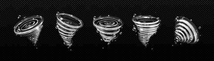 Free vector tornado with air bubbles cleanliness effect set