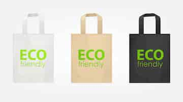 Free vector tote shopping eco bags set