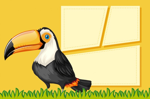 Free vector a toucan on blank template