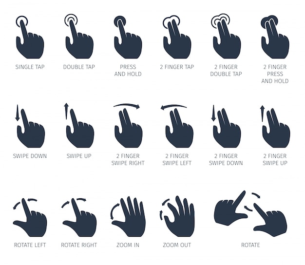 Free vector touch gestures icons