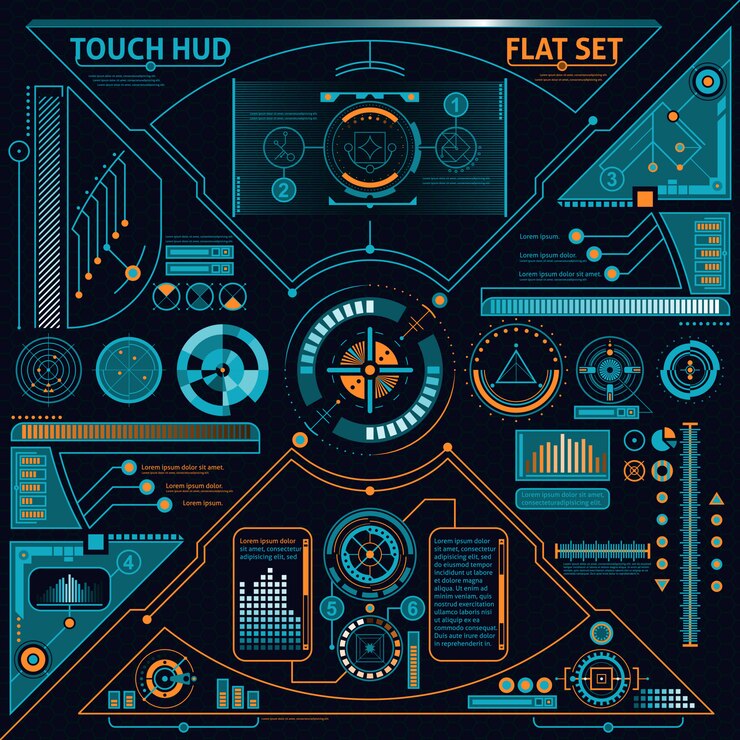 Free Vector touch hud set