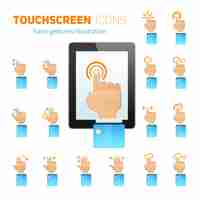 Free vector touch screen gestures icons