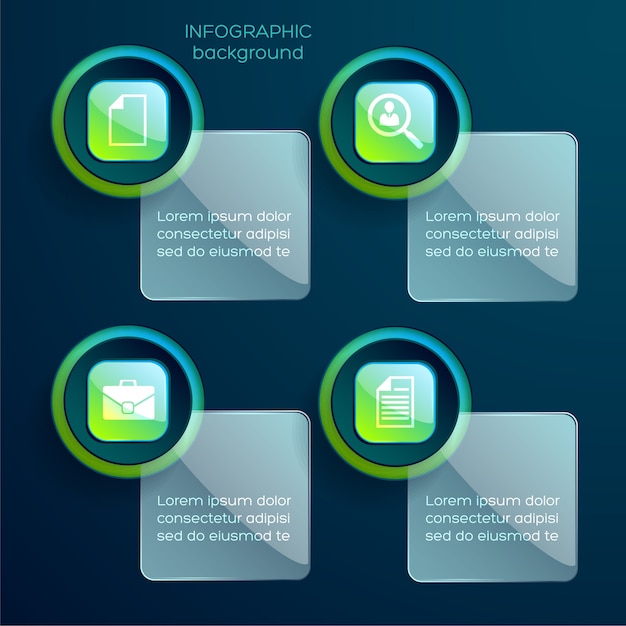 Touchable Stickies Infographic with four steps