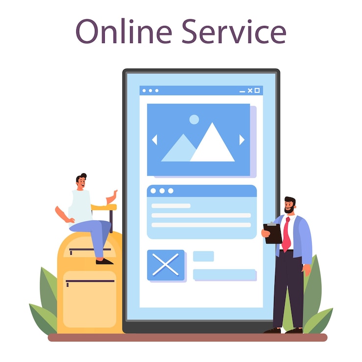 Free Vector tour vacation guide online service or platform tourists listening to the history of the city and attractions tour entertainment idea of traveling and learning isolated vector illustration