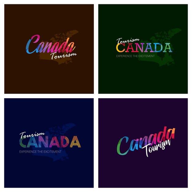 Tourism Canada typography Logo Background set