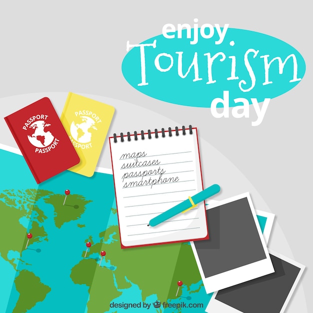 Tourism day background of travel documents