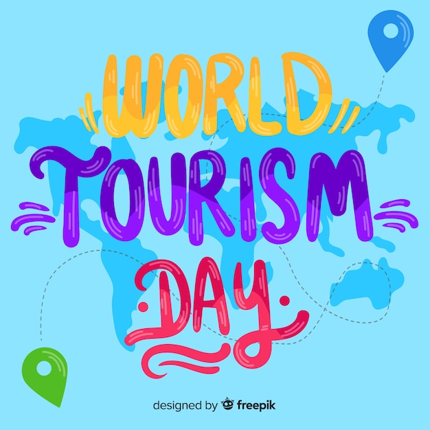 Tourism day concept with lettering