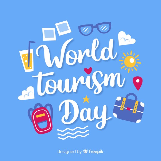 Tourism day concept with lettering