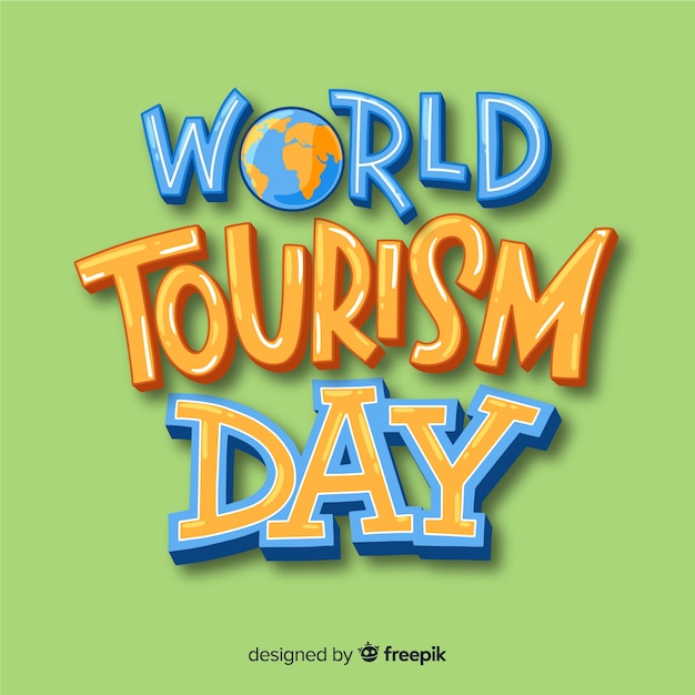 Tourism day concept with lettering