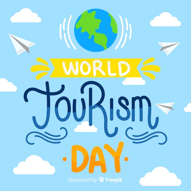 Tourism day concept with lettering