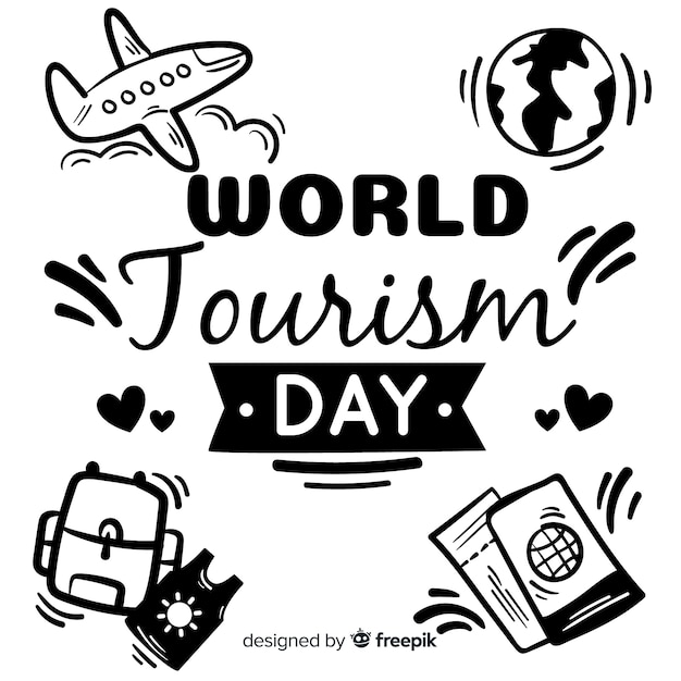 Tourism day concept with lettering