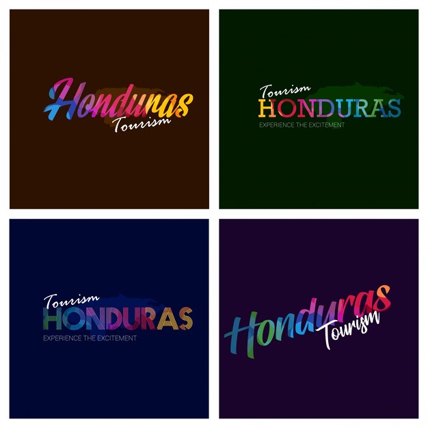 Tourism Honduras typography Logo Background set