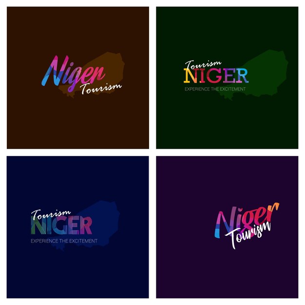 Tourism Niger typography Logo Background set