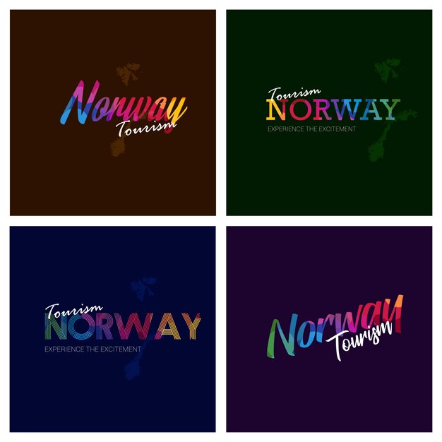 Tourism Norway typography Logo Background set