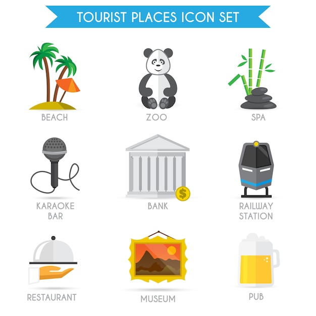 Free vector tourism places icons