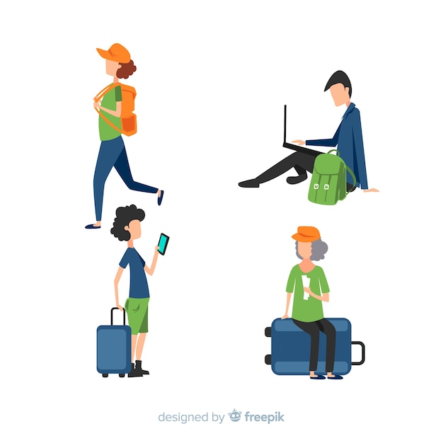 Free vector tourist collection