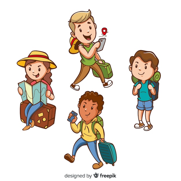 Free vector tourist collection