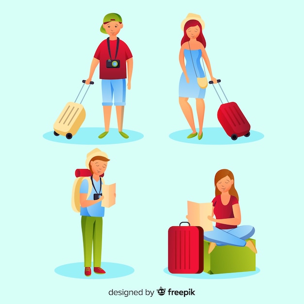 Free vector tourist collection