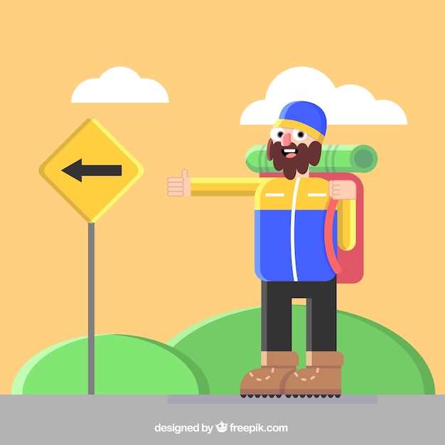 Free vector tourist men illustration