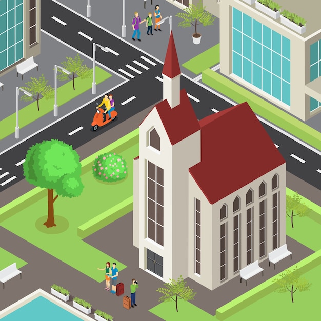 Tourist Sightseeing Isometric