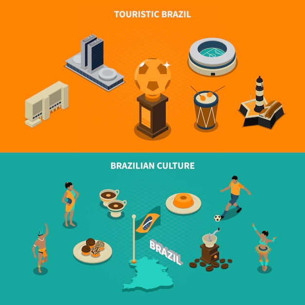 Touristic Brazil Banners Set