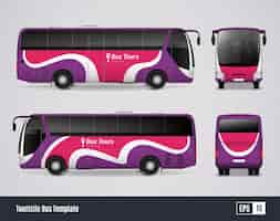 Vettore gratuito modello di bus turistico in stile realistico