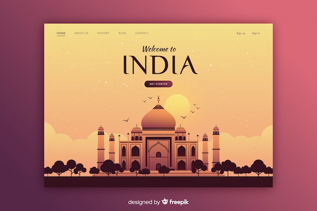 Free vector touristic invitation to india template