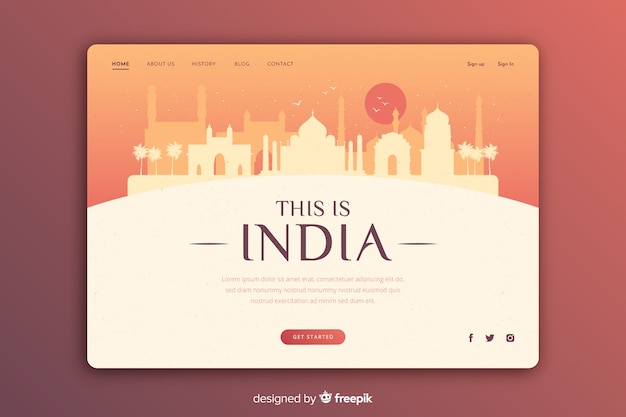 Free vector touristic invitation to india template