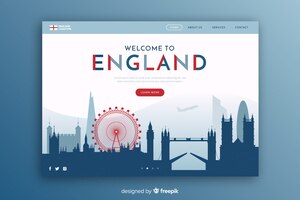 Бесплатное векторное изображение Туристическое приглашение в англию по шаблону