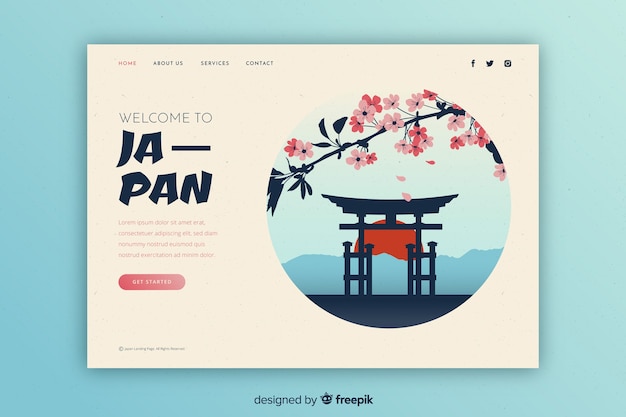 無料ベクター 日本テンプレートへの観光招待