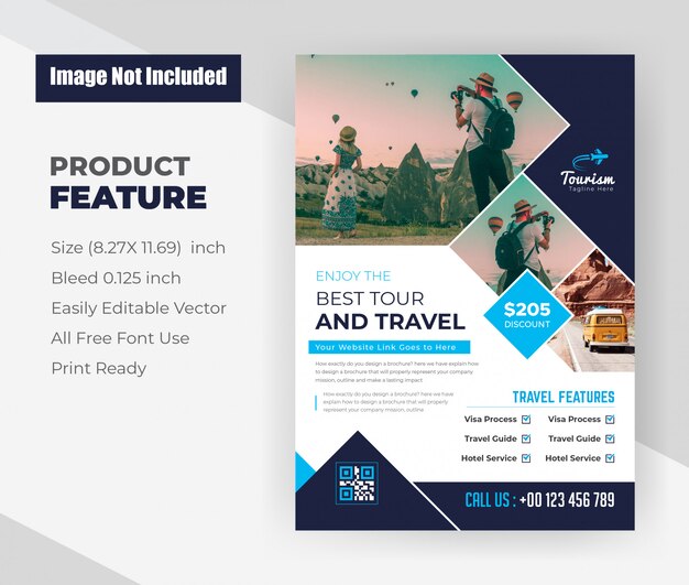 Tours & Travel agency flyer design template