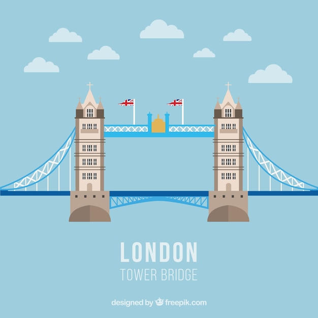 Vettore gratuito tower bridge illustrazione