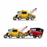 Free vector towing cars set